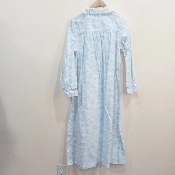 Lanz Of Salzburg Blue And White Blue Nordic Tyrolean Peter Pan Nightgown - S - Picture 6 of 8